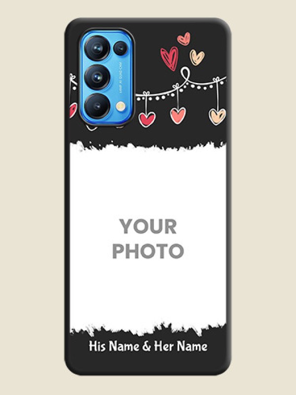 Custom Pink Love Hangings with Name on Space Black Custom Soft Matte Phone Cases - Reno 5 Pro - alternate view