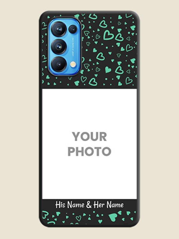 Custom Sea Green Indefinite Love Pattern on Photo on Space Black Soft Matte Mobile Cover - Reno 5 Pro - alternate view