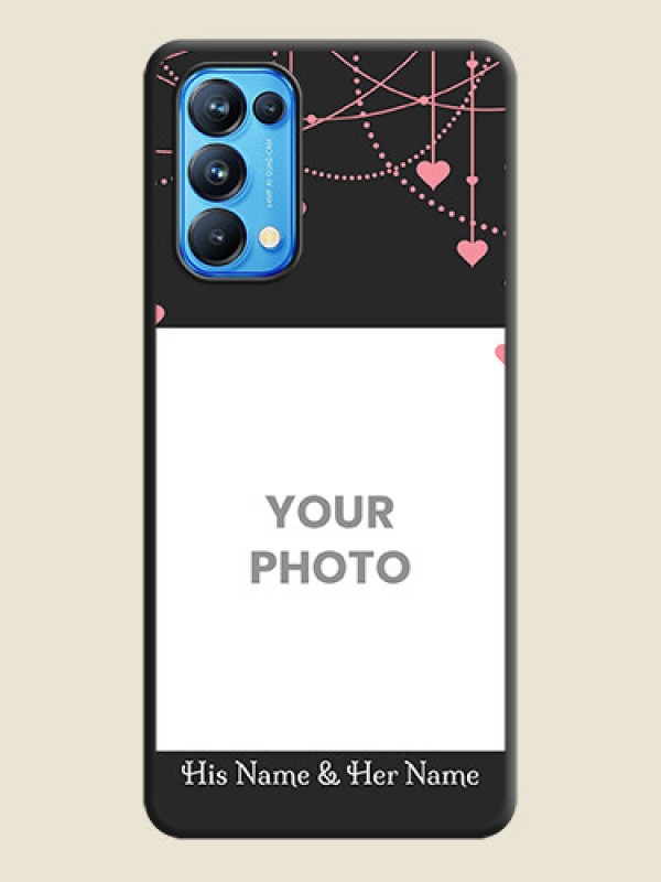 Custom Pink Love Hangings with Text on Space Black Custom Soft Matte Back Cover - Reno 5 Pro - alternate view