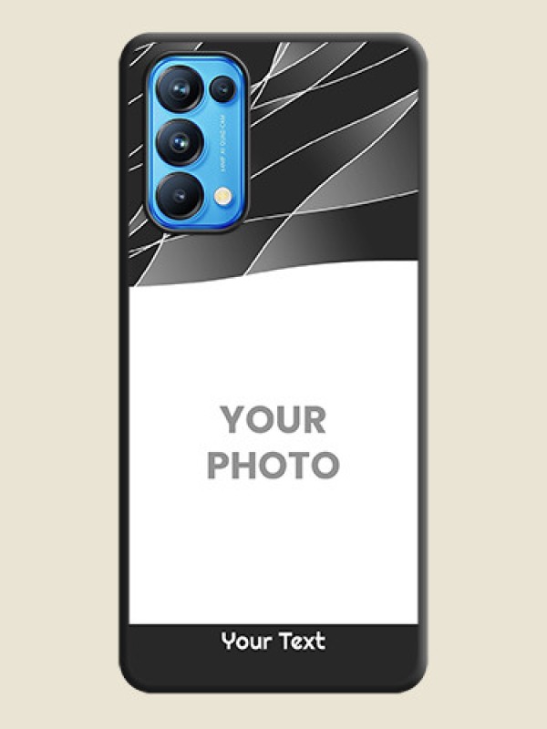 Custom Mixed Wave Lines on Photo on Space Black Soft Matte Mobile Cover - Reno 5 Pro - alternate view