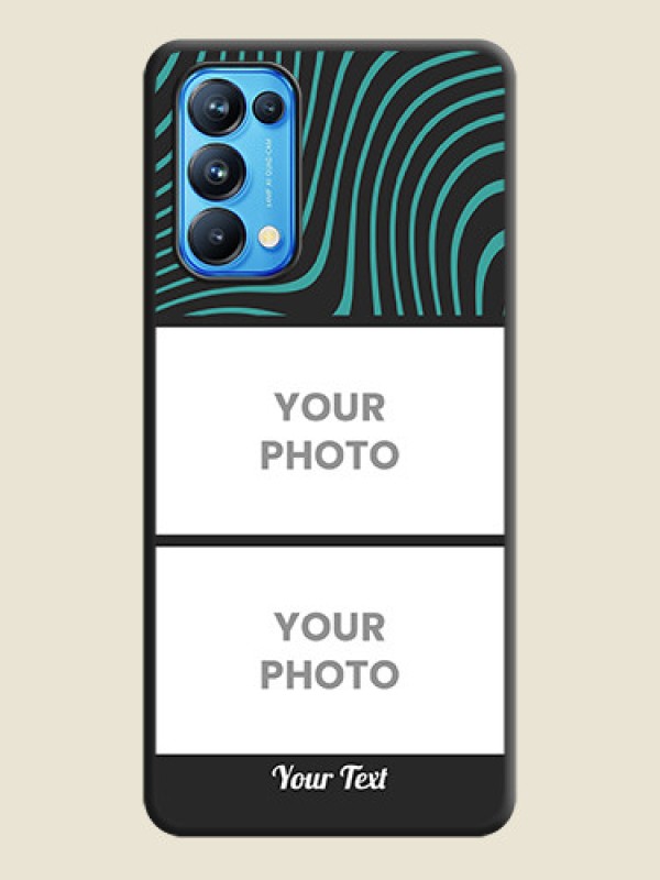 Custom Wave Pattern with 2 Image Holder on Space Black Personalized Soft Matte Phone Covers - Reno 5 Pro - alternate view