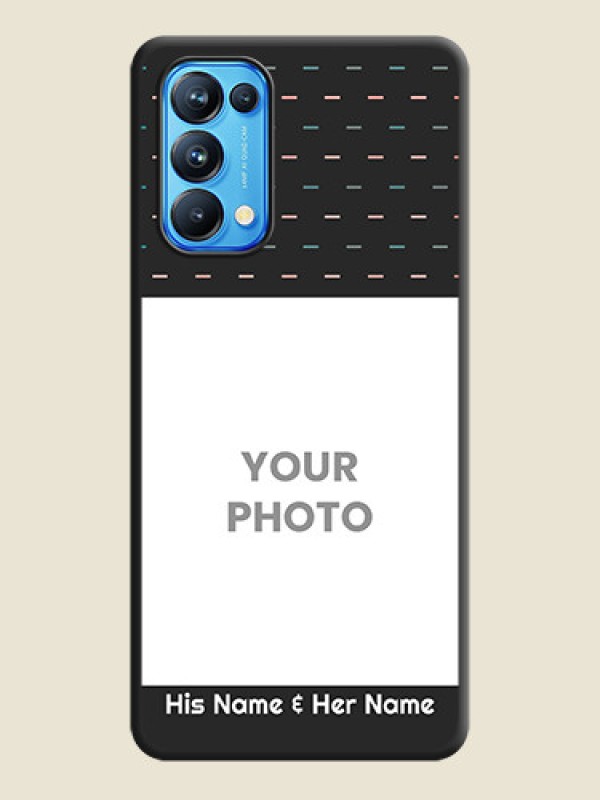 Custom Line Pattern Design with Text on Space Black Custom Soft Matte Phone Back Cover - Reno 5 Pro - alternate view