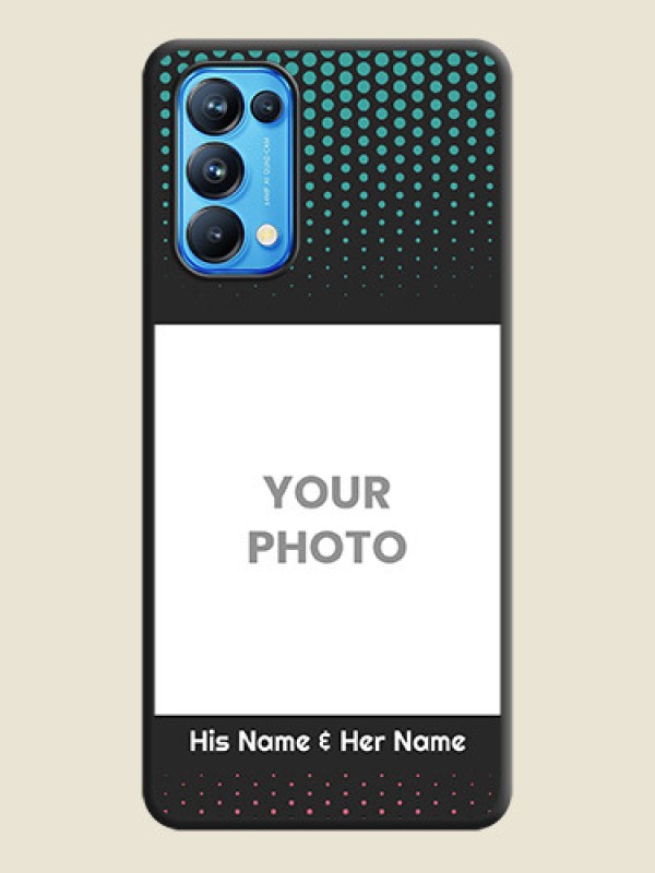 Custom Faded Dots with Grunge Photo Frame and Text on Space Black Custom Soft Matte Phone Cases - Reno 5 Pro - alternate view