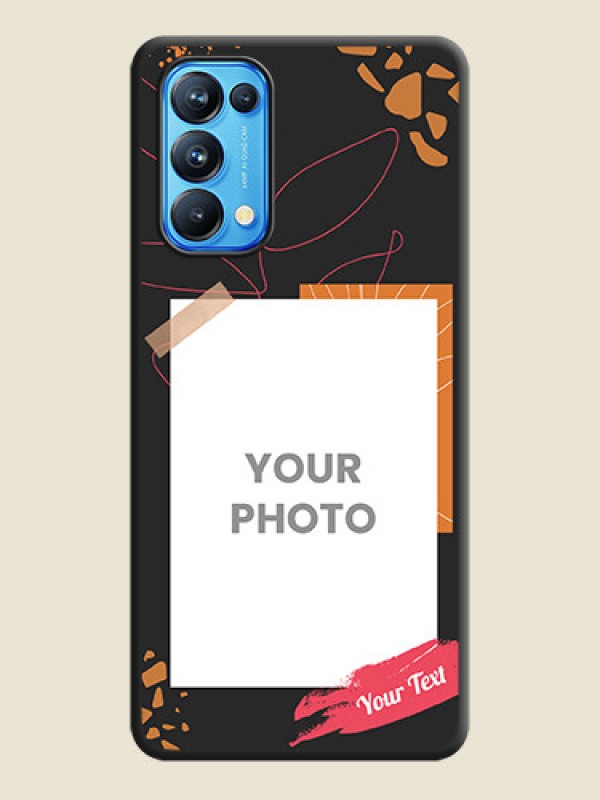 Custom Orange Photo Frame on Space Black Custom Soft Matte Phone Back Cover - Reno 5 Pro - alternate view