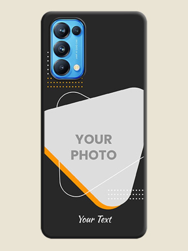 Custom Yellow Triangle on Photo on Space Black Soft Matte Phone Cover - Reno 5 Pro - alternate view