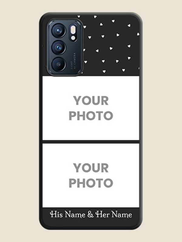 Custom Miniature Love Symbols with Name on Space Black Custom Soft Matte Back Cover - Oppo Reno 6 5G - alternate view