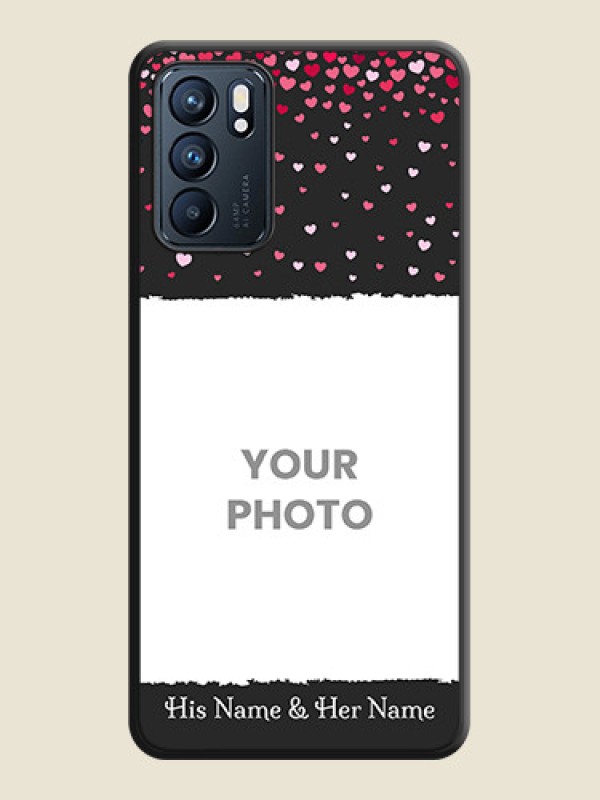 Custom Fall in Love with Your Partner on Photo on Space Black Soft Matte Phone Cover - Oppo Reno 6 5G - alternate view