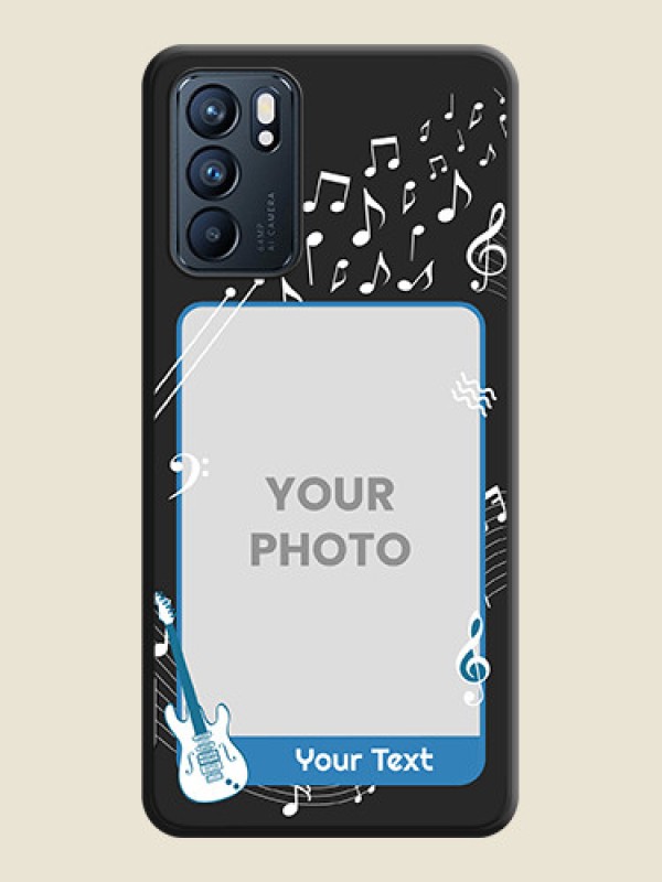 Custom Musical Theme Design with Text on Photo on Space Black Soft Matte Mobile Case - Oppo Reno 6 5G - alternate view