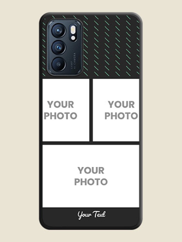 Custom Cross Dotted Pattern with 2 Image Holder on Personalised Space Black Soft Matte Cases - Oppo Reno 6 5G - alternate view