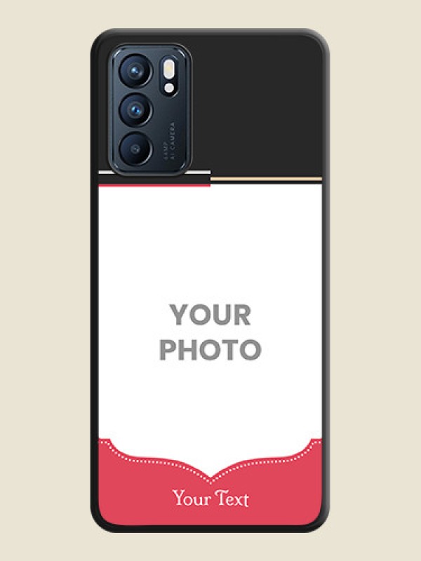 Custom Classic Plain Design with Name on Photo on Space Black Soft Matte Phone Cover - Oppo Reno 6 5G - alternate view