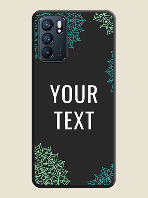 Custom Your Name with Floral Design on Space Black Custom Soft Matte Back Cover - Oppo Reno 6 5G - alternate view
