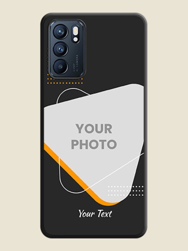 Custom Yellow Triangle on Photo on Space Black Soft Matte Phone Cover - Oppo Reno 6 5G - alternate view