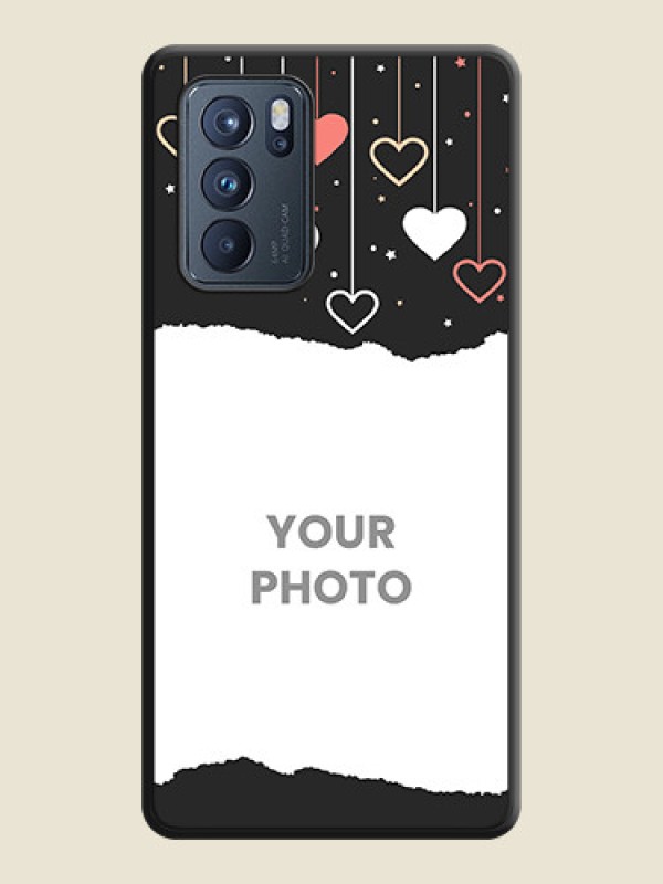 Custom Love Hangings with Splash Wave Picture on Space Black Custom Soft Matte Phone Back Cover - Oppo Reno 6 Pro 5G - alternate view