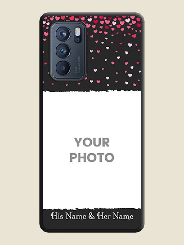 Custom Fall in Love with Your Partner on Photo on Space Black Soft Matte Phone Cover - Oppo Reno 6 Pro 5G - alternate view