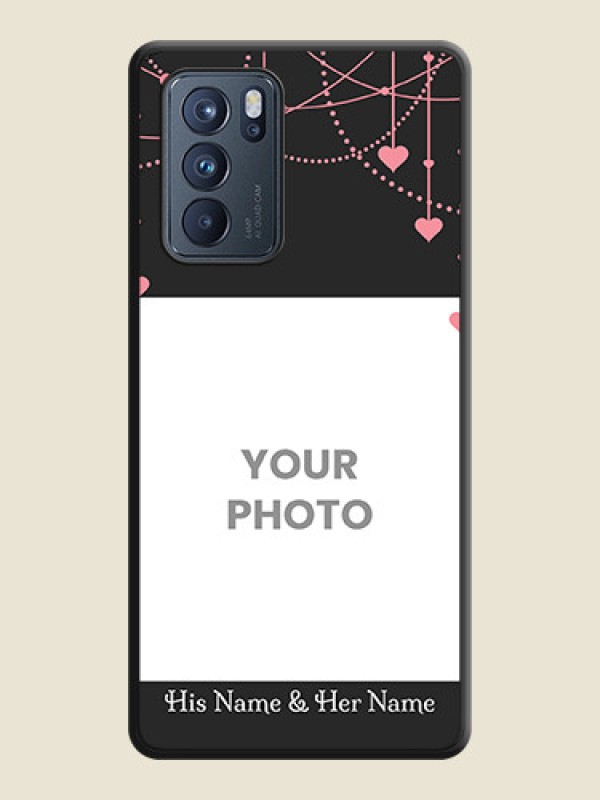 Custom Pink Love Hangings with Text on Space Black Custom Soft Matte Back Cover - Oppo Reno 6 Pro 5G - alternate view