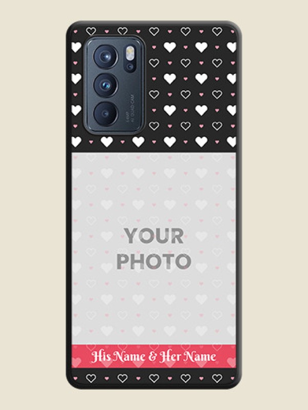 Custom White Color Love Symbols with Text Design on Photo on Space Black Soft Matte Phone Cover - Oppo Reno 6 Pro 5G - alternate view