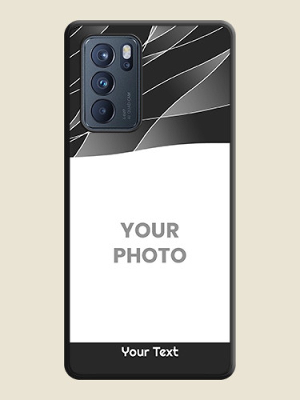 Custom Mixed Wave Lines on Photo on Space Black Soft Matte Mobile Cover - Oppo Reno 6 Pro 5G - alternate view