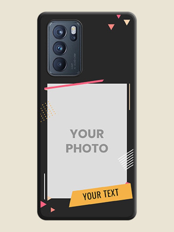 Custom Photo Frame with Triangle Small Dots on Photo on Space Black Soft Matte Back Cover - Oppo Reno 6 Pro 5G - alternate view