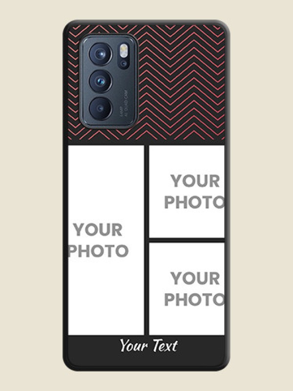 Custom Wave Pattern with 3 Image Holder on Space Black Custom Soft Matte Back Cover - Oppo Reno 6 Pro 5G - alternate view