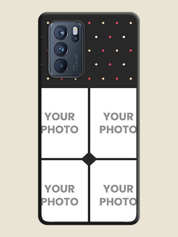 Custom Multicolor Dotted Pattern with 4 Image Holder on Space Black Custom Soft Matte Phone Cases - Oppo Reno 6 Pro 5G - alternate view