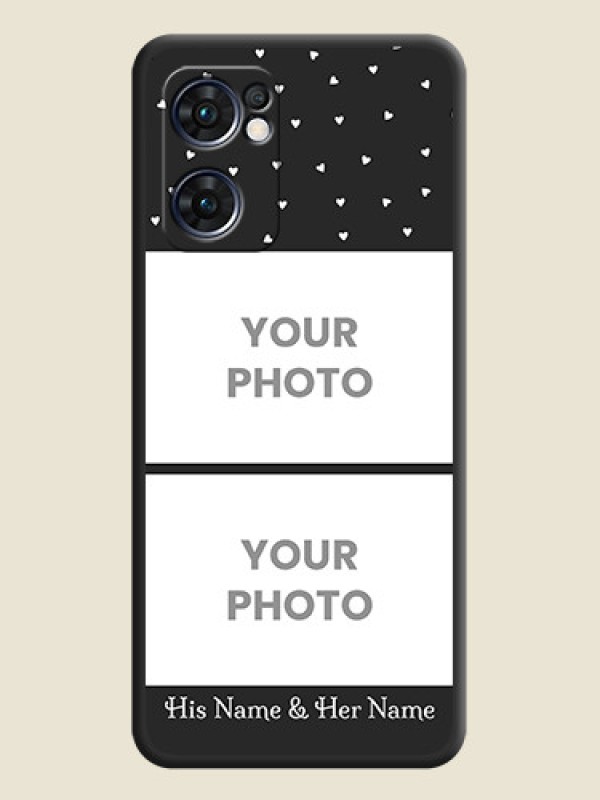 Custom Miniature Love Symbols with Name on Space Black Custom Soft Matte Back Cover - Oppo Reno 7 5G - alternate view