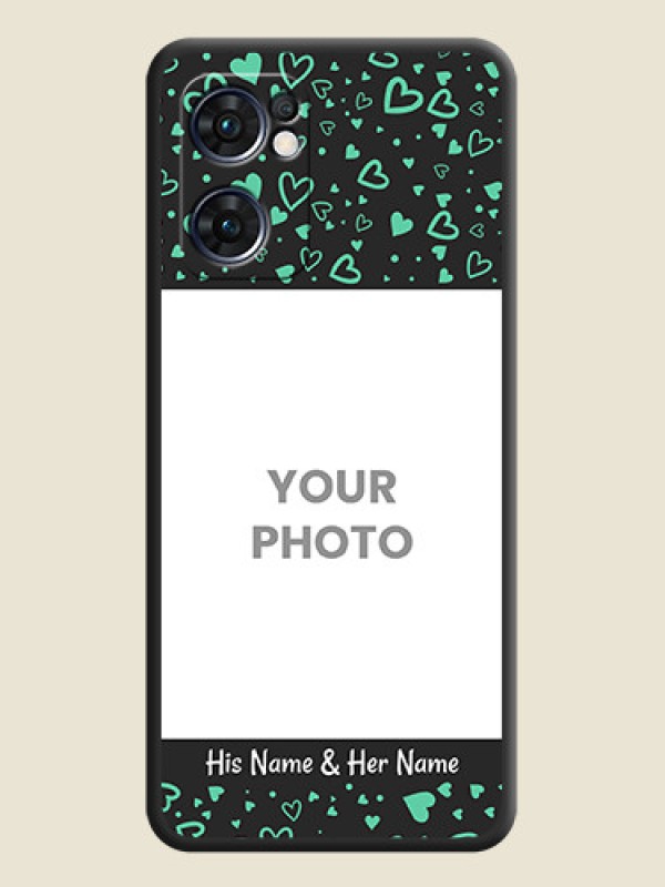 Custom Sea Green Indefinite Love Pattern on Photo on Space Black Soft Matte Mobile Cover - Oppo Reno 7 5G - alternate view