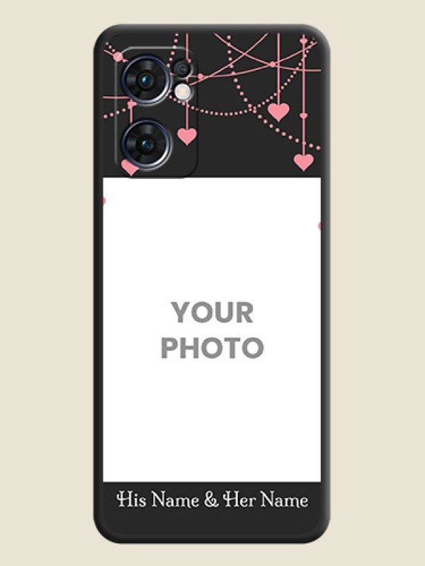 Custom Pink Love Hangings with Text on Space Black Custom Soft Matte Back Cover - Oppo Reno 7 5G - alternate view