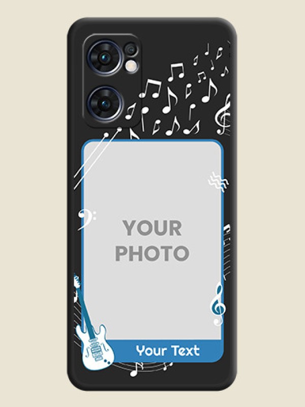Custom Musical Theme Design with Text on Photo on Space Black Soft Matte Mobile Case - Oppo Reno 7 5G - alternate view