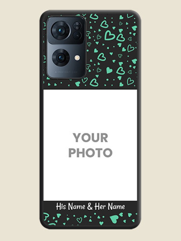 Custom Sea Green Indefinite Love Pattern on Photo on Space Black Soft Matte Mobile Cover - Oppo Reno 7 Pro 5G - alternate view