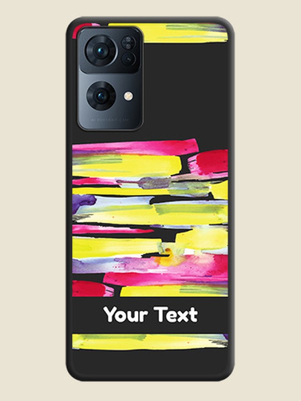 Custom Brush Coloured on Space Black Personalized Soft Matte Phone Covers - Oppo Reno 7 Pro 5G - alternate view