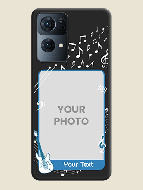 Custom Musical Theme Design with Text on Photo on Space Black Soft Matte Mobile Case - Oppo Reno 7 Pro 5G - alternate view