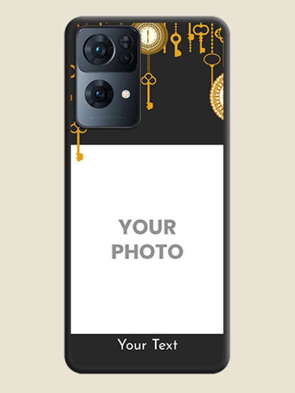 Custom Decorative Design with Text on Space Black Custom Soft Matte Back Cover - Oppo Reno 7 Pro 5G - alternate view