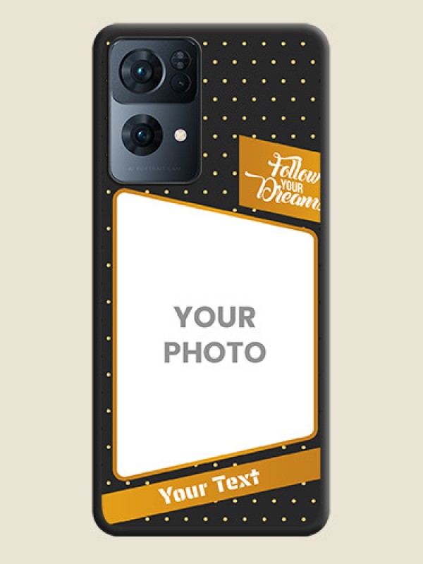 Custom Follow Your Dreams with White Dots on Space Black Custom Soft Matte Phone Cases - Oppo Reno 7 Pro 5G - alternate view