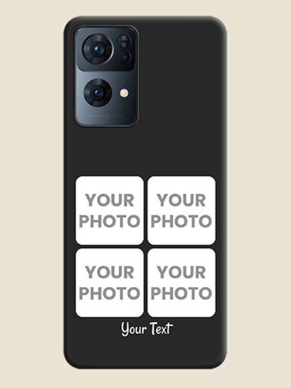 Custom Floral Art with 6 Image Holder on Photo on Space Black Soft Matte Mobile Case - Oppo Reno 7 Pro 5G - alternate view