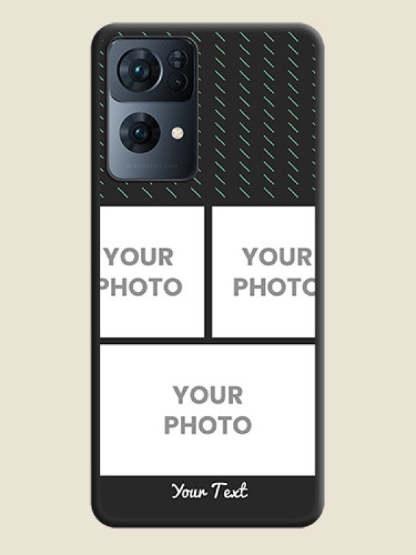 Custom Cross Dotted Pattern with 2 Image Holder  on Personalised Space Black Soft Matte Cases - Oppo Reno 7 Pro 5G - alternate view