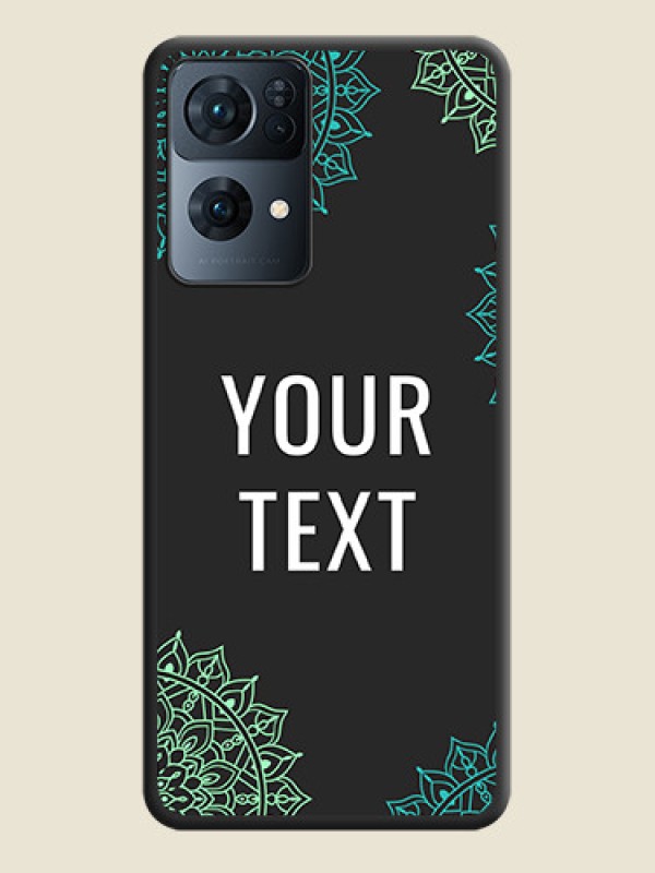 Custom Your Name with Floral Design on Space Black Custom Soft Matte Back Cover - Oppo Reno 7 Pro 5G - alternate view