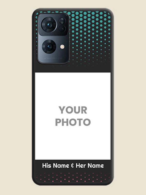 Custom Faded Dots with Grunge Photo Frame and Text on Space Black Custom Soft Matte Phone Cases - Oppo Reno 7 Pro 5G - alternate view
