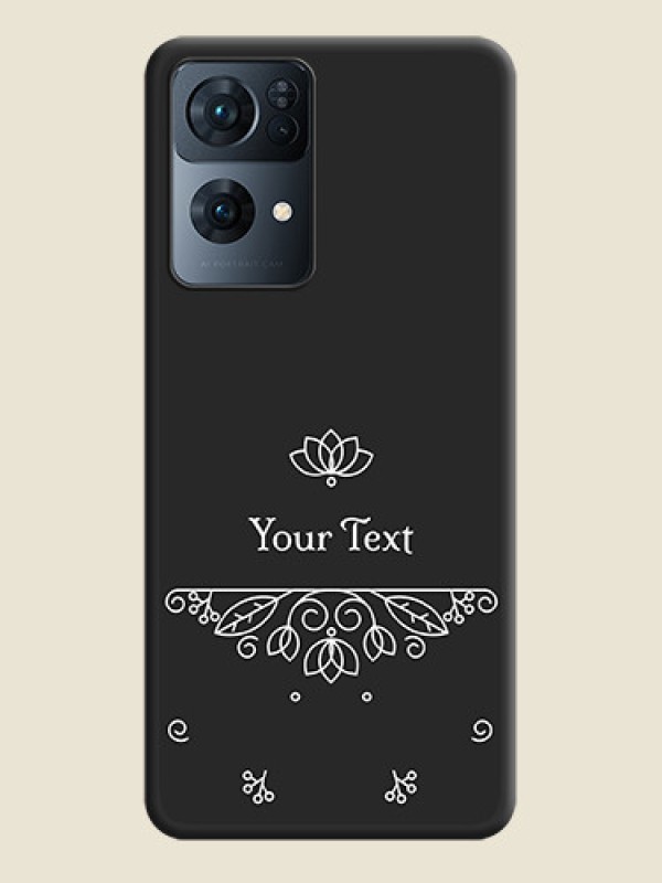 Custom Lotus Garden Custom Text On Space Black Personalized Soft Matte Phone Covers -Oppo Reno 7 Pro 5G - alternate view