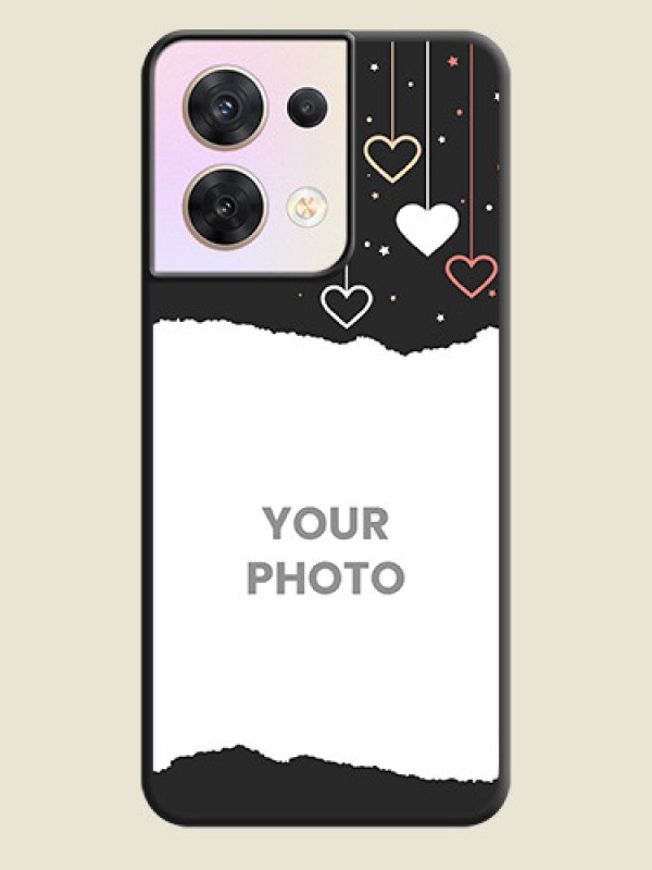Custom Love Hangings with Splash Wave Picture on Space Black Custom Soft Matte Phone Back Cover - Oppo Reno 8 5G - alternate view