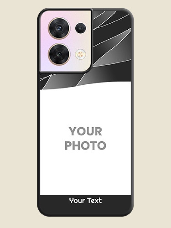 Custom Mixed Wave Lines on Photo on Space Black Soft Matte Mobile Cover - Oppo Reno 8 5G - alternate view