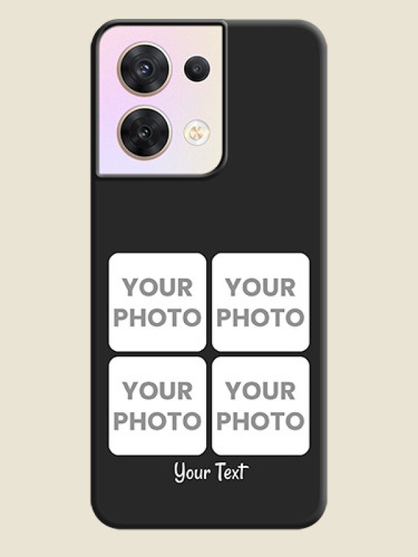 Custom Floral Art with 6 Image Holder on Photo on Space Black Soft Matte Mobile Case - Oppo Reno 8 5G - alternate view