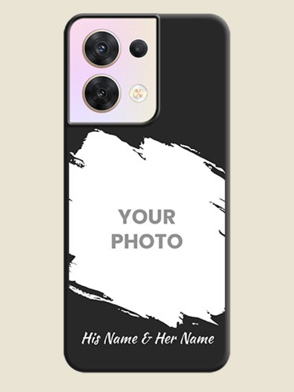 Custom Grunge Brush Strokes on Photo on Space Black Soft Matte Back Cover - Oppo Reno 8 5G - alternate view