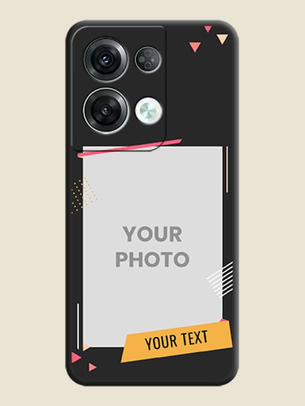 Custom Photo Frame with Triangle Small Dots on Photo on Space Black Soft Matte Back Cover - Oppo Reno 8 Pro 5G - alternate view