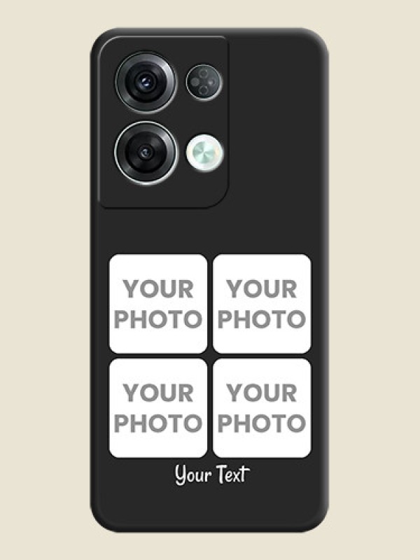 Custom Floral Art with 6 Image Holder on Photo on Space Black Soft Matte Mobile Case - Oppo Reno 8 Pro 5G - alternate view