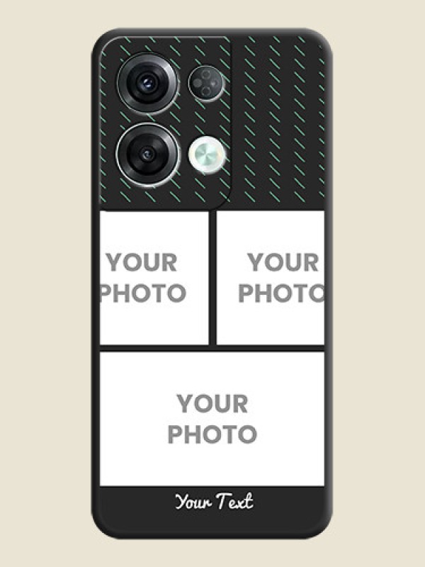 Custom Cross Dotted Pattern with 2 Image Holder  on Personalised Space Black Soft Matte Cases - Oppo Reno 8 Pro 5G - alternate view