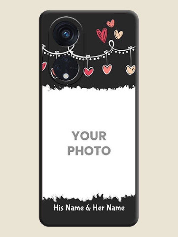 Custom Pink Love Hangings with Name on Space Black Custom Soft Matte Phone Cases - Oppo Reno 8T 5G - alternate view