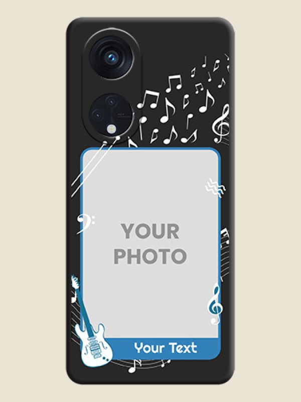 Custom Musical Theme Design with Text on Photo on Space Black Soft Matte Mobile Case - Oppo Reno 8T 5G - alternate view