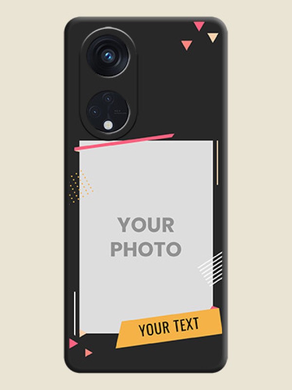 Custom Photo Frame with Triangle Small Dots on Photo on Space Black Soft Matte Back Cover - Oppo Reno 8T 5G - alternate view