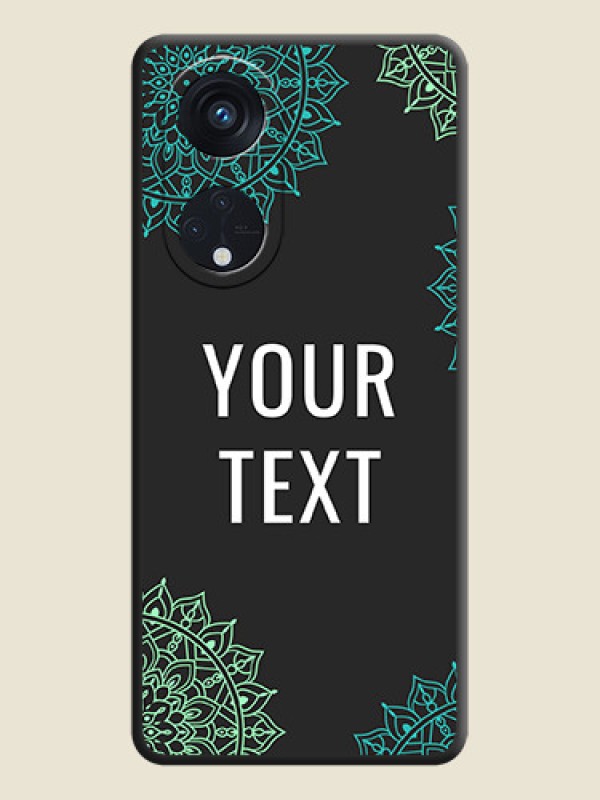 Custom Your Name with Floral Design on Space Black Custom Soft Matte Back Cover - Oppo Reno 8T 5G - alternate view