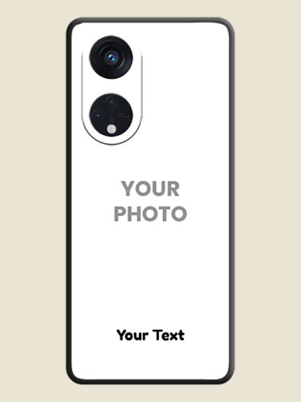 Custom Full Single Pic Upload With Text On Space Black Personalized Soft Matte Phone Covers -Oppo Reno 8T 5G - alternate view